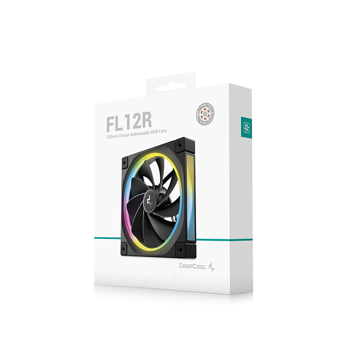 DeepCool FL12R Single 120mm Unique ARGB Fan (Black, White)