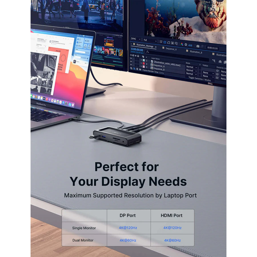 JSAUX USB-C 11-in-1 Docking Station for Steam Deck/ Steam Deck OLED/ ROG Ally/ ROG Ally X/ Switch