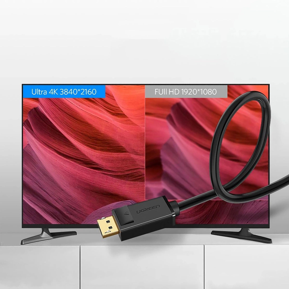 Ugreen DP 1.2 Male to Male Cable - 2m (Black) (DP102/10211)