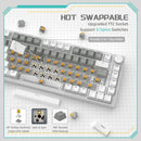Ajazz AK820 White Backlit Wired 75% Hot-Swappable Mechanical Keyboard