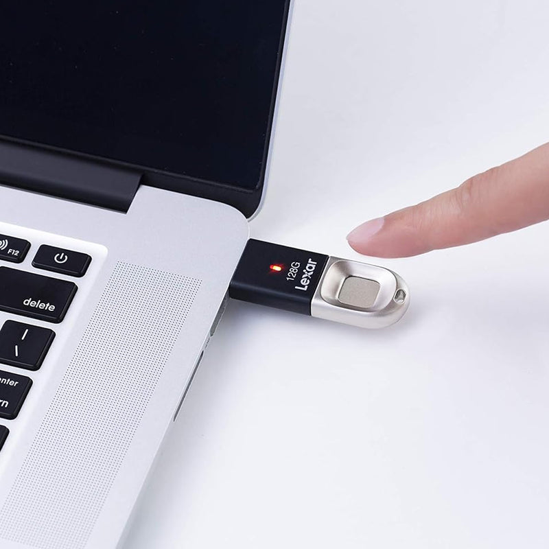 Lexar JumpDrive Fingerprint F35 256GB USB 3.0 Type-A 300MB/s Read Flash Drive (LJDF35-256BBK)