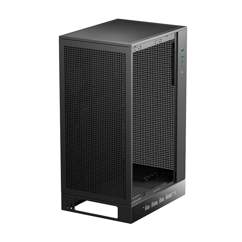 Deepcool CH270 Digital High Airflow Vertical M-ATX Compact Case with Data Screen (Black, White)