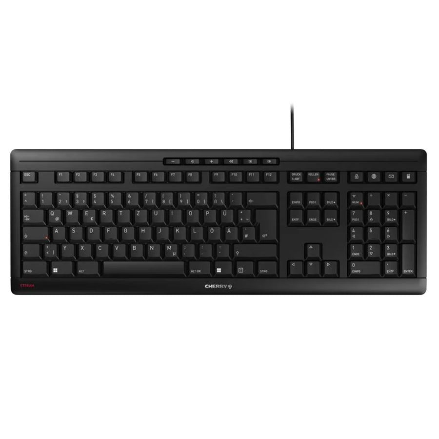 Cherry Stream Corded Multimedia Keyboard (Black) (JK-8500EU-2)