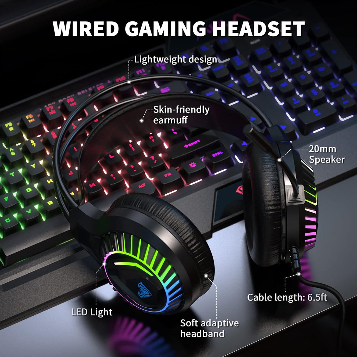 Aula T650 4-in-1 Gaming Combo - Wired Membrane Keyboard/Mouse/Headset/Mouse Pad