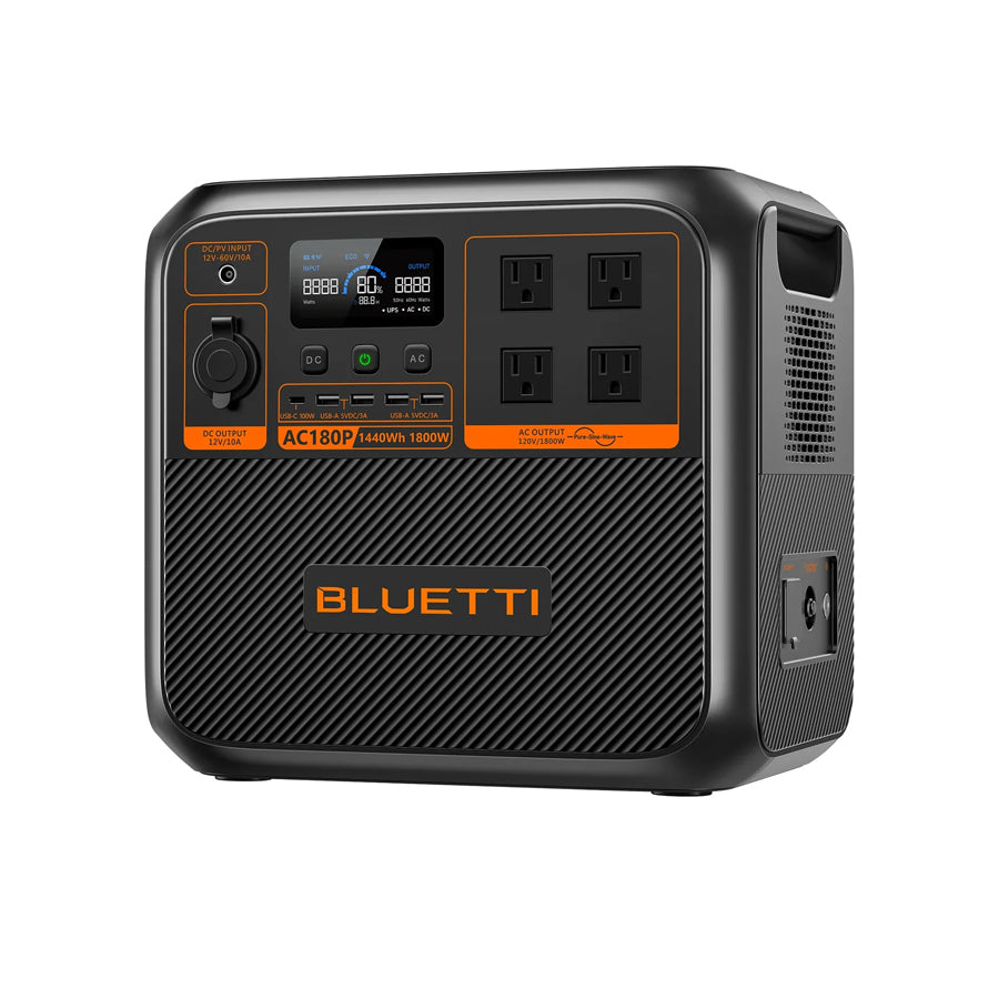 BLUETTI AC180P Portable Power Station | 1440Wh LiFePO4 Battery | 1800W AC Output & 1440W