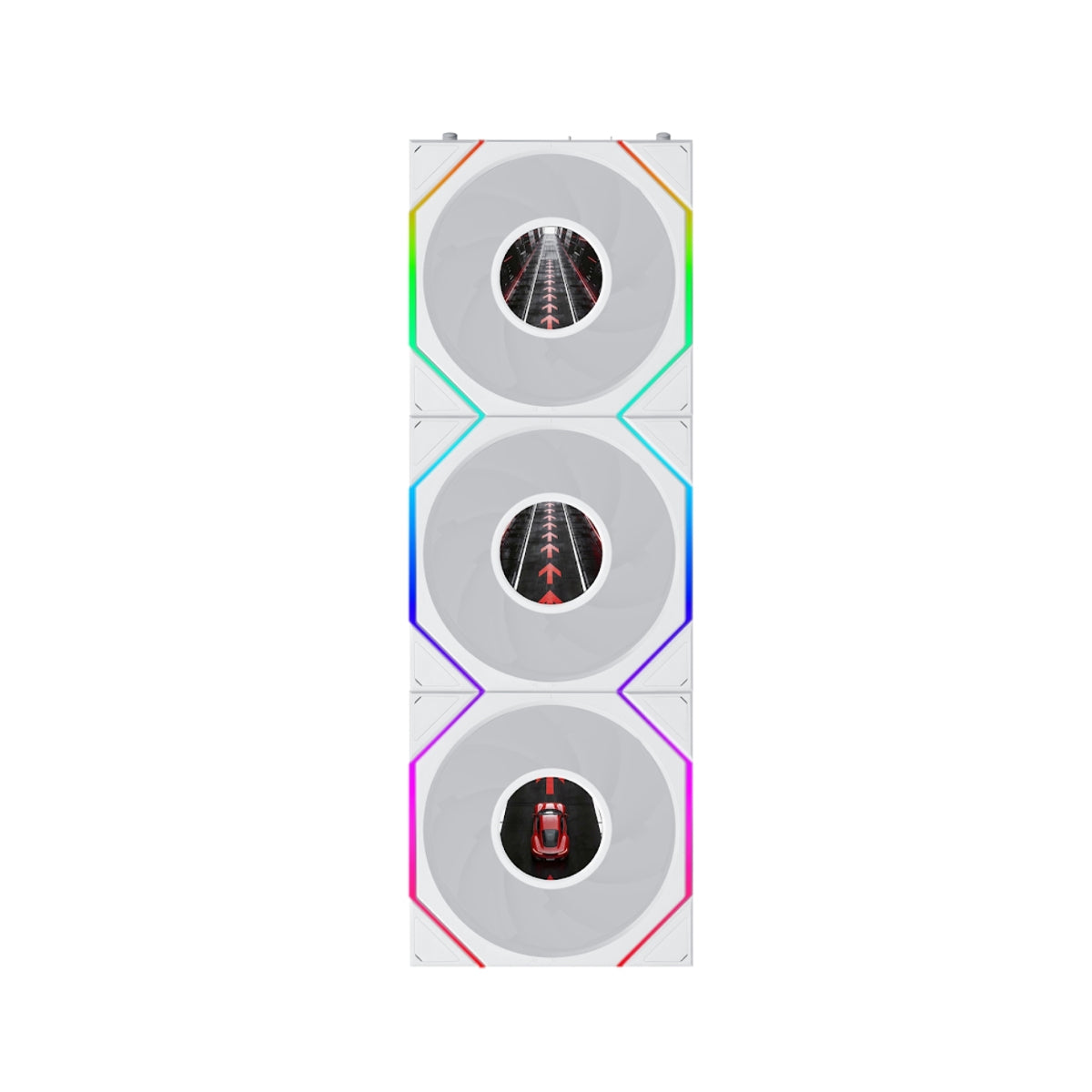 Lian Li Uni Fan TL LCD Flex Reverse 120mm 3-in-1 Pack Cooling Fan (Black, White) (12RTLLCD1F3B, 12RTLLCD1F3W)