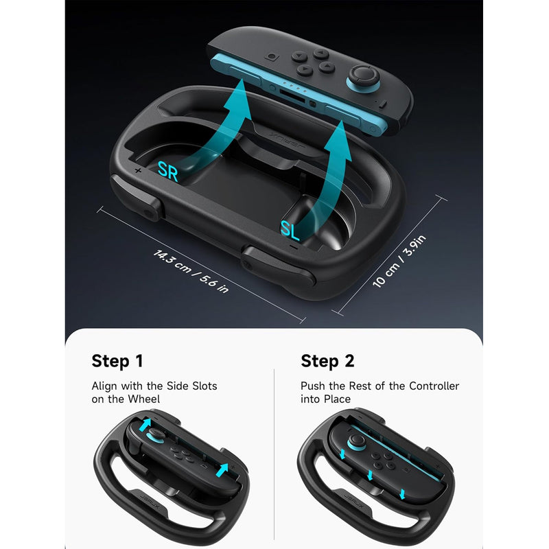 JSAUX Racing Steering Wheel 2-Pack for Nintendo Switch 2