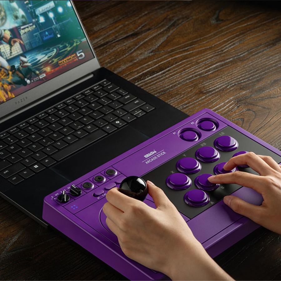 8Bitdo Arcade Stick for Nintendo Switch / Windows (Purple) (80FE)