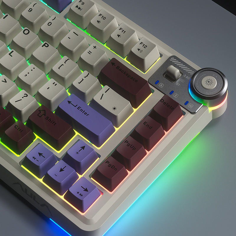 Aula AU75 3-in-1 Hot-Swap RGB Gasket Mechanical Gaming Keyboard with Multi-Function Knob