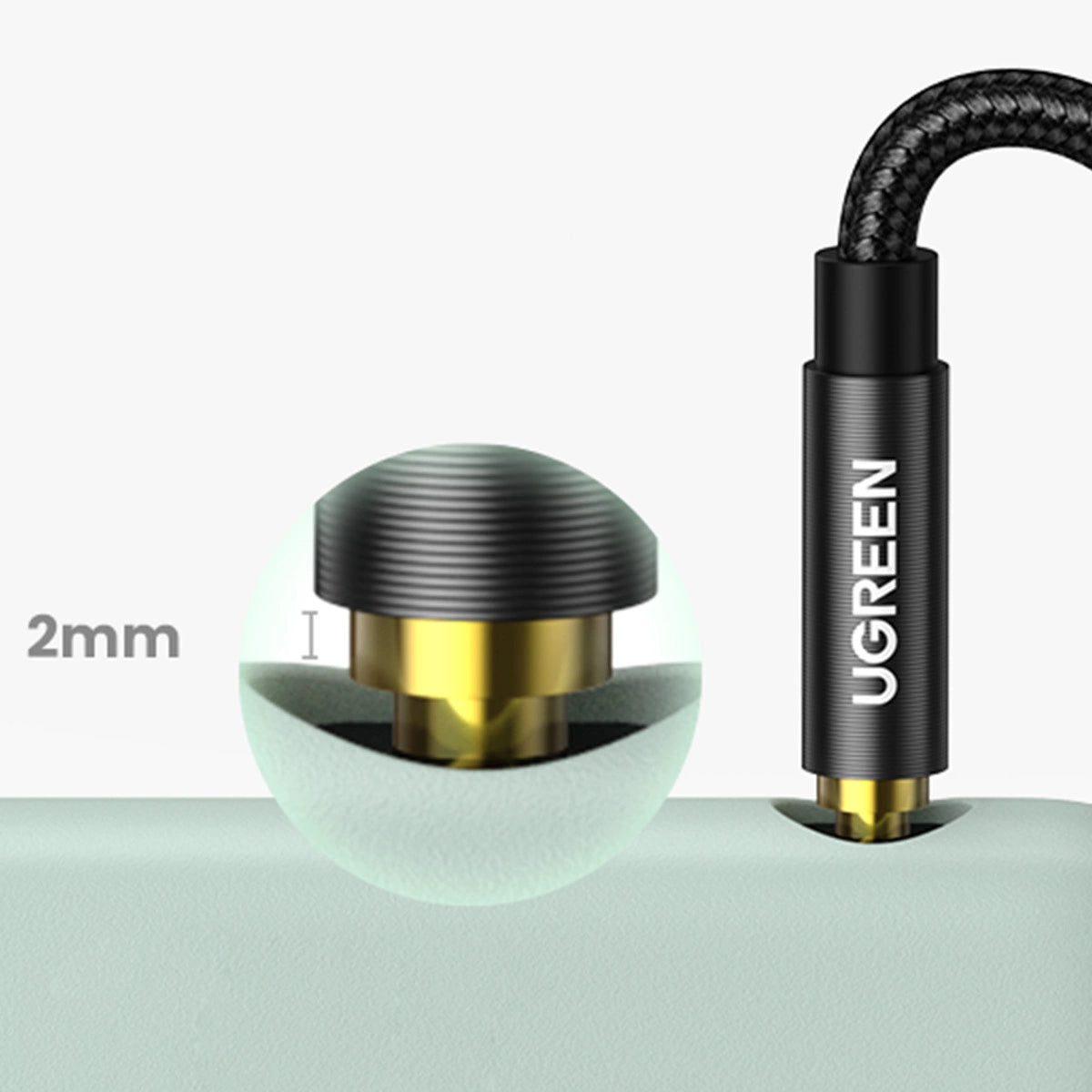 Ugreen 3.5mm Male to 3.5mm Male Angled Cable - 1m