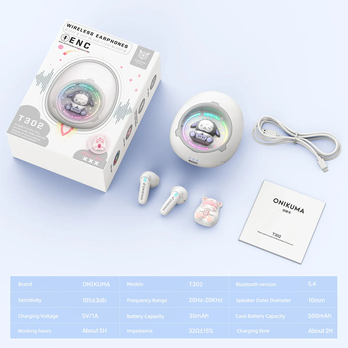 Onikuma T302 Wireless Earphones