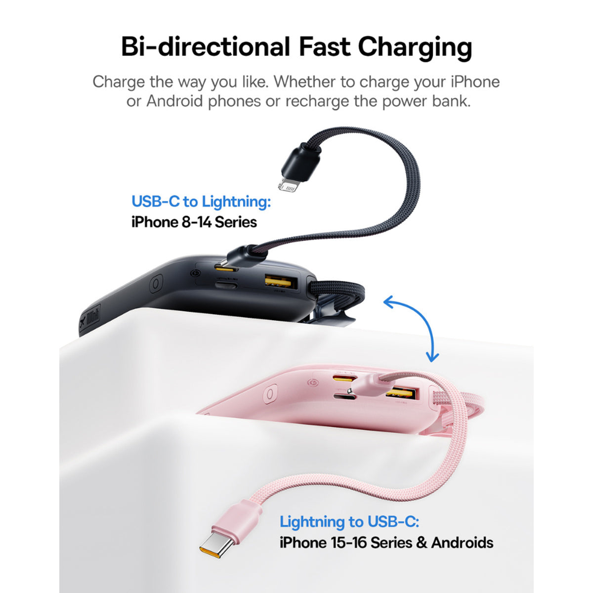 Baseus EnerFill FC21 Qpow 3 Ultra Digital Display Power Bank with Detachable Cable 10000mAh 22.5W