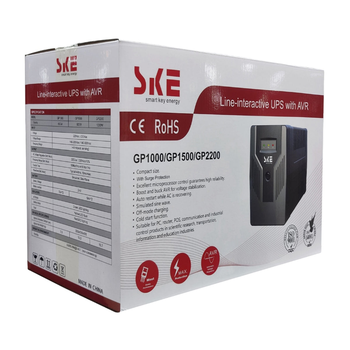 SKE GP2200 2200VA 1200W Line-Interactive UPS with AVR