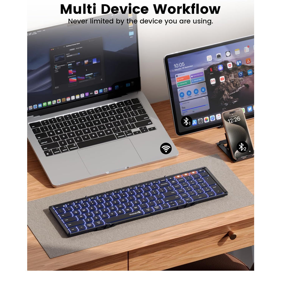 ProtoArc XK01 Plus Foldable Full-Size Bluetooth Keyboard