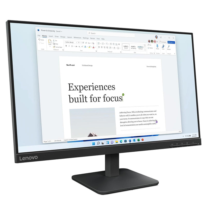 Lenovo L24-4e 68C2KAC1PH 23.8" FHD (1920x1080) 100Hz 4ms IPS LCD Monitor with Tilt Adjustment 