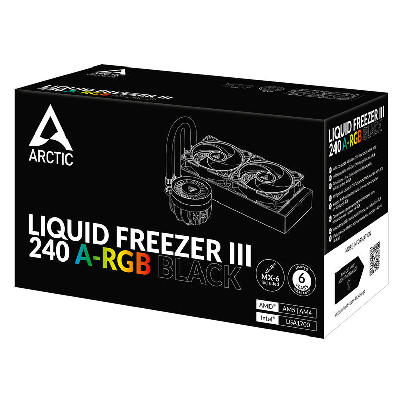 Arctic Liquid Freezer III 240 A-RGB Multi Compatible AIO CPU Water Cooler (Black, White)