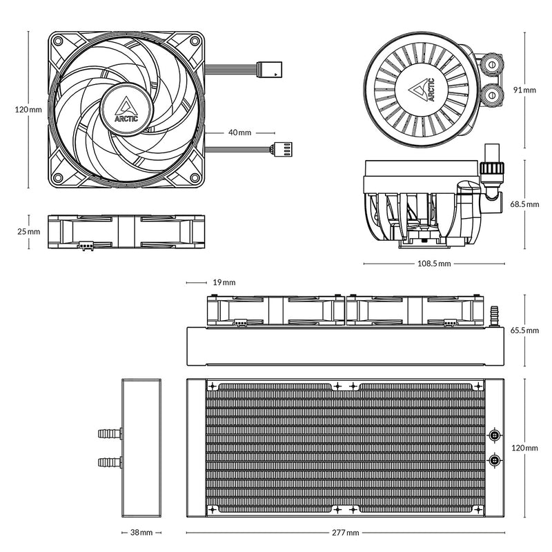 Arctic Liquid Freezer III 240 A-RGB Multi Compatible AIO CPU Water Cooler (Black, White)