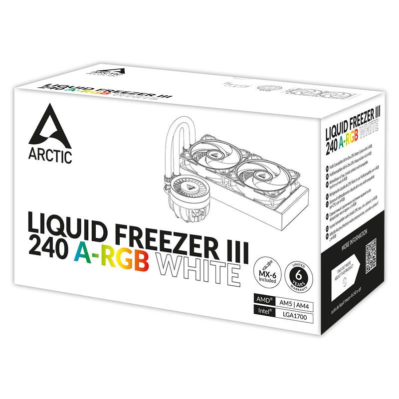 Arctic Liquid Freezer III 240 A-RGB Multi Compatible AIO CPU Water Cooler (Black, White)