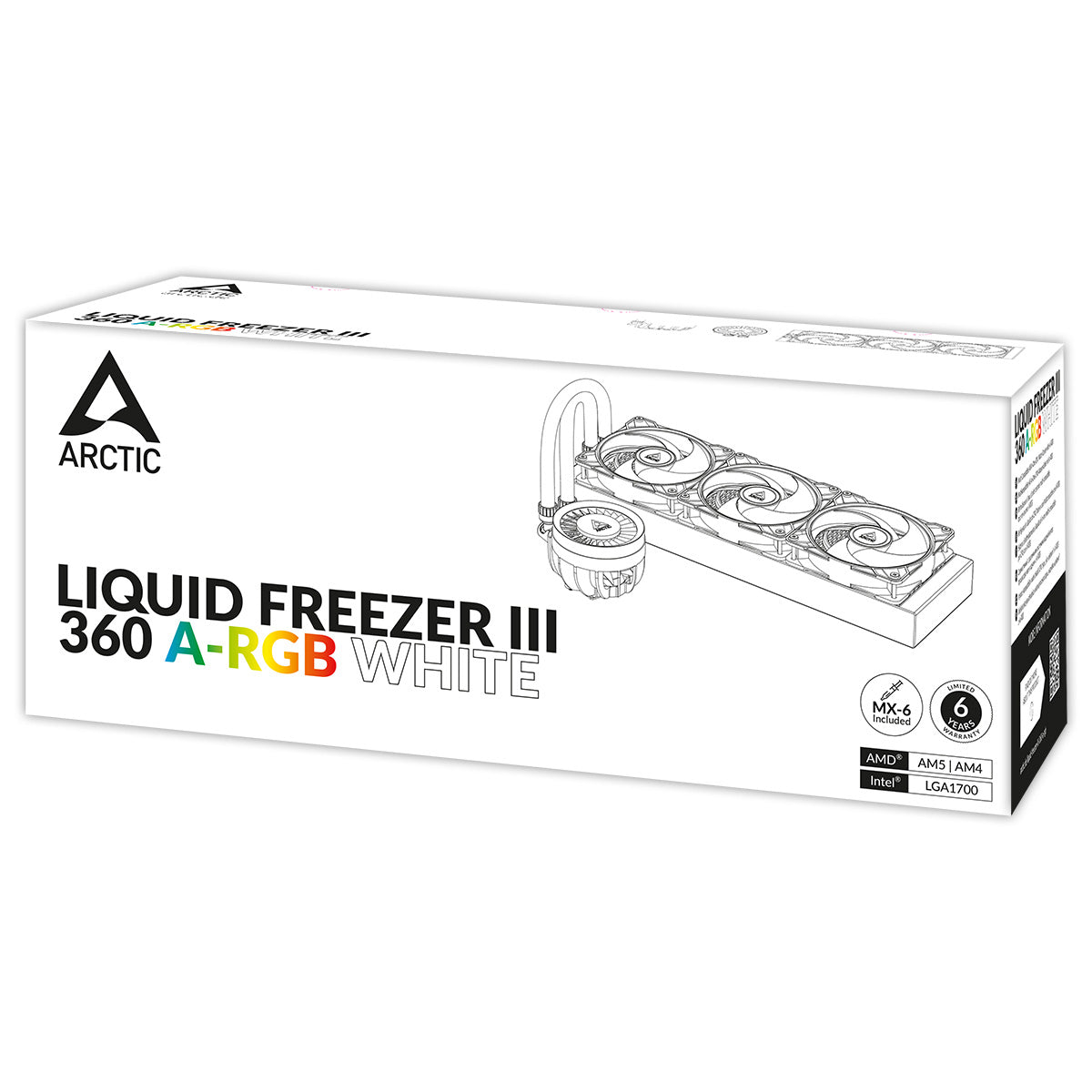 Arctic Liquid Freezer III 360 A-RGB Multi Compatible AIO CPU Water Cooler (Black, White) 