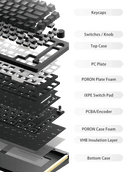 Monsgeek M1W Multi-Mode RGB Hot-Swappable Mechanical Keyboard Black (Akko v3 Piano Pro)