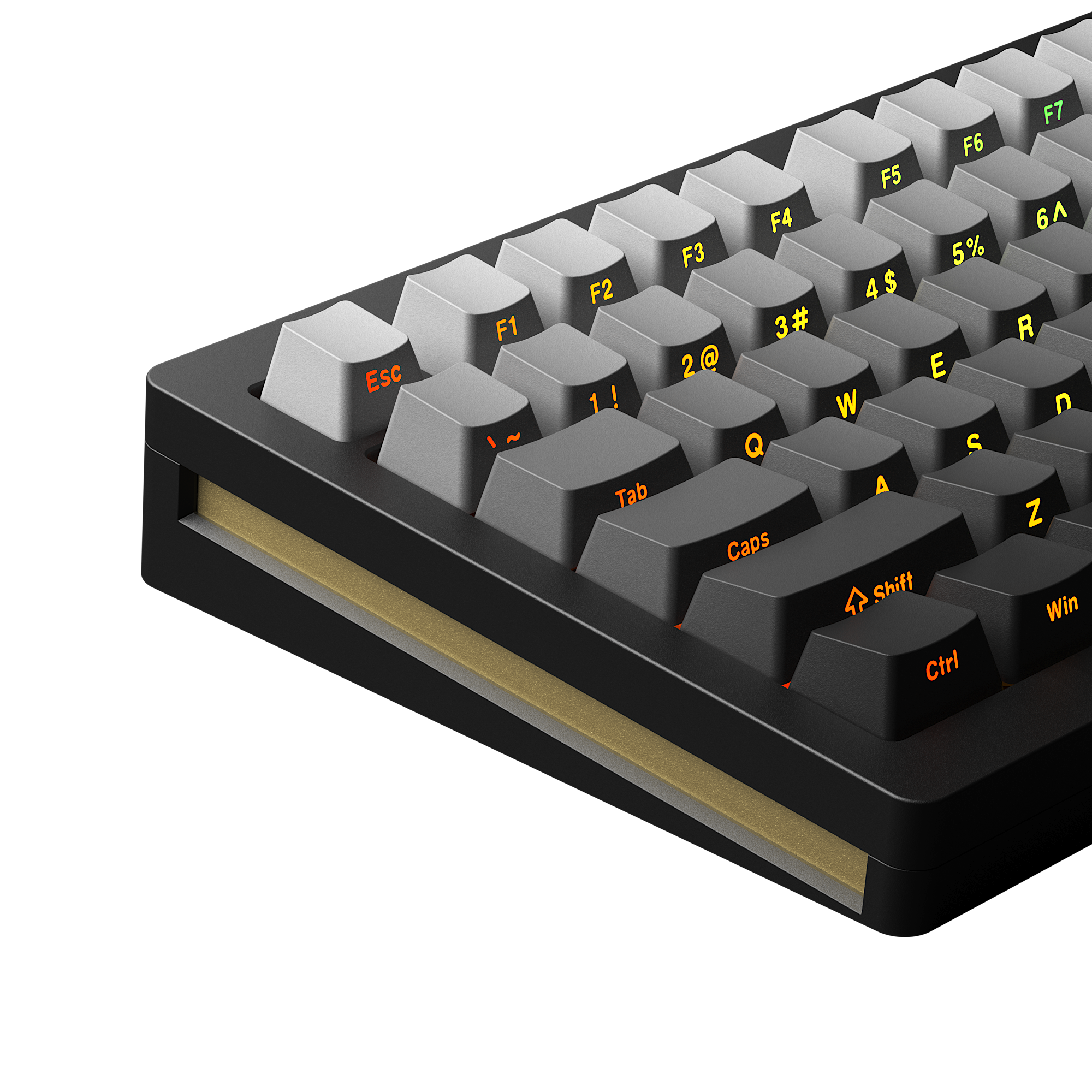 Monsgeek M1W Multi-Mode RGB Hot-Swappable Mechanical Keyboard Black (Akko v3 Piano Pro)