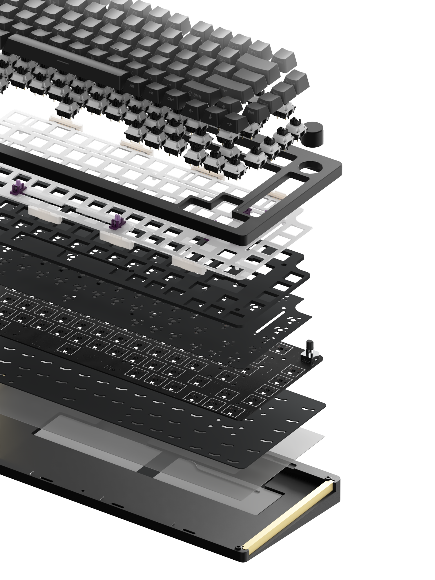 Monsgeek M1W Multi-Mode RGB Hot-Swappable Mechanical Keyboard Black (Akko v3 Piano Pro)