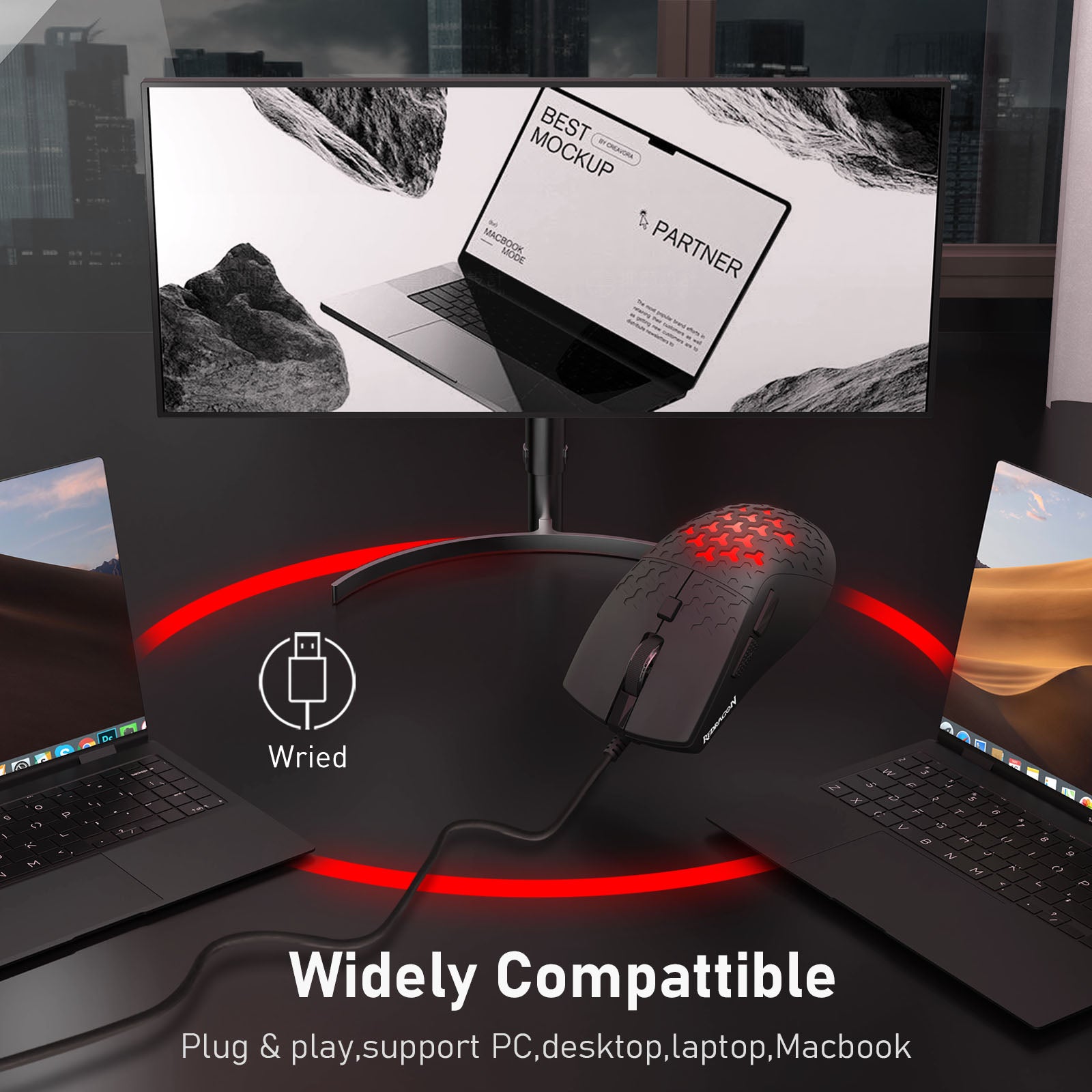 Redragon Avalon M621 10000DPI Wired Gaming Mouse (Black)
