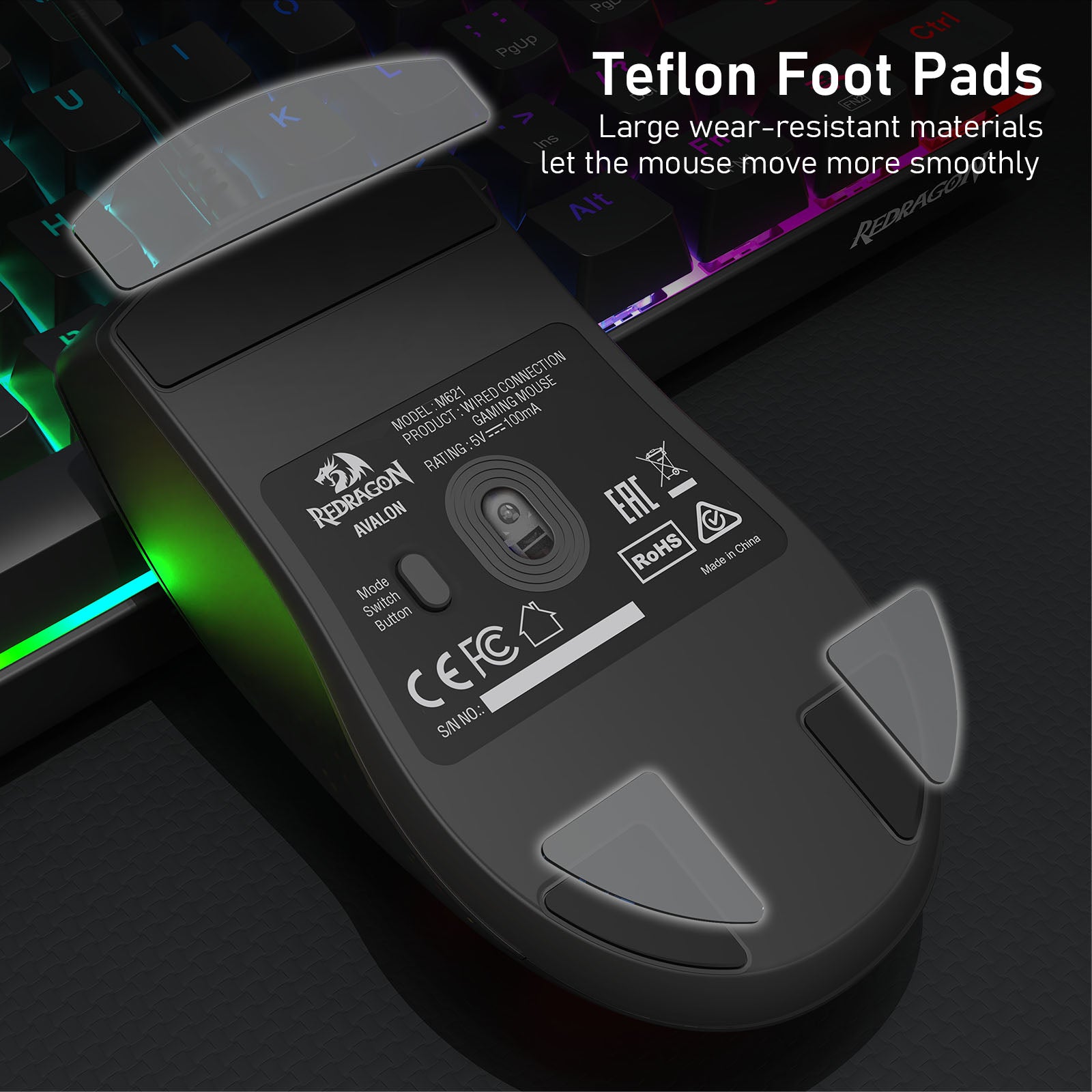 Redragon Avalon M621 10000DPI Wired Gaming Mouse (Black)