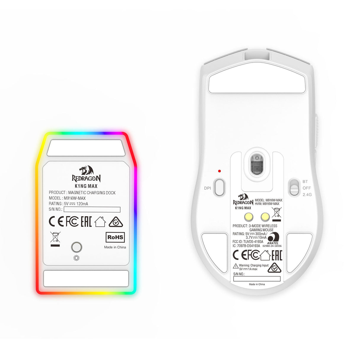 Redragon K1ng Max 45000 DPI 3-Mode RGB Wireless Gaming Mouse