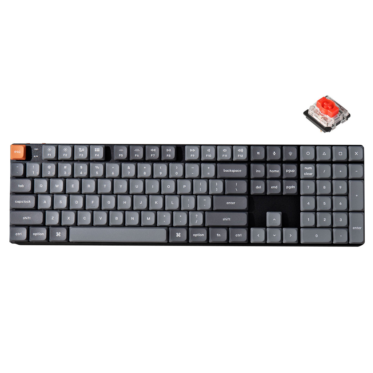 Keychron K5 Max QMK/VIA White Backlit Full Size Wireless Custom Mechanical Keyboard (Low Profile Gateron Mechanical Switch)