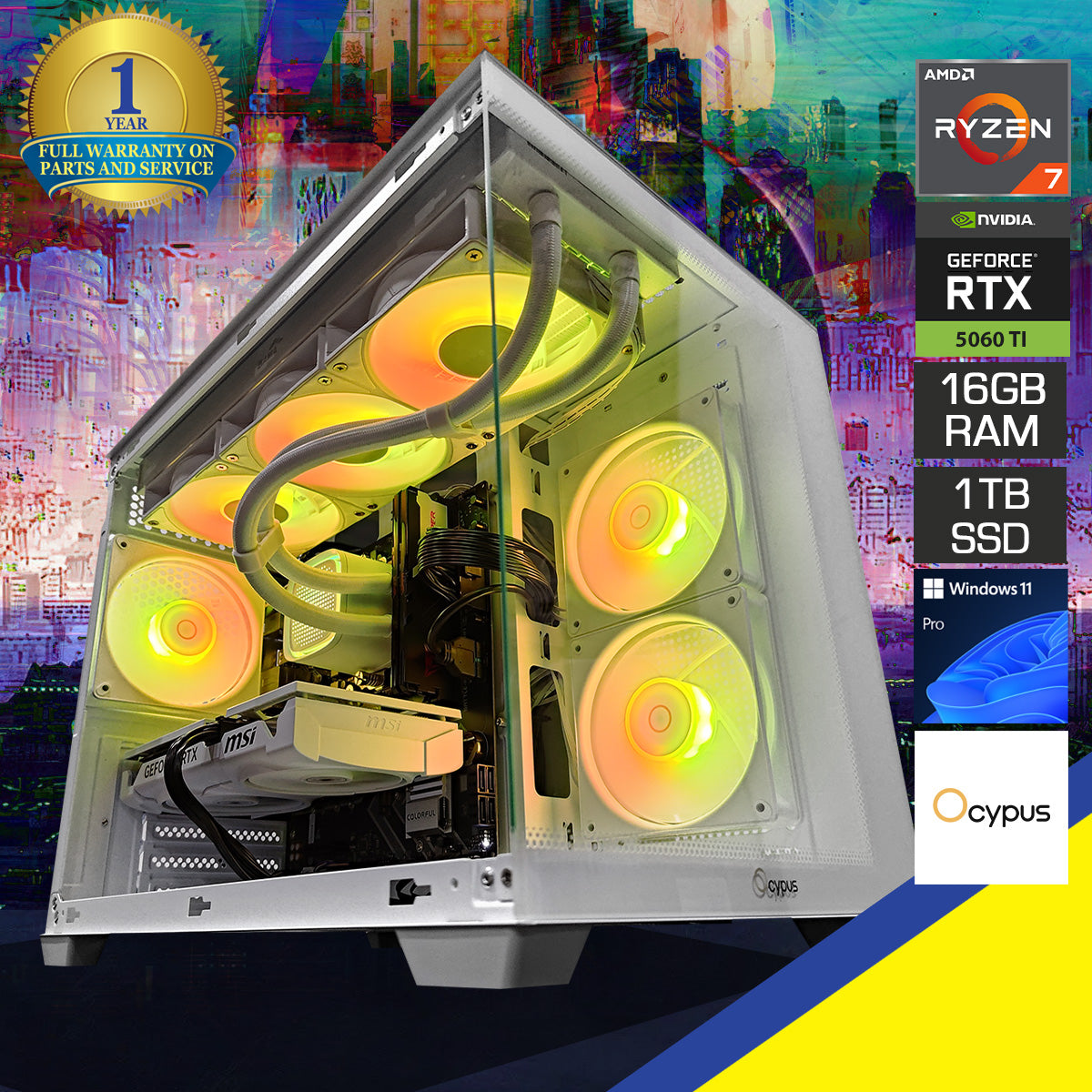 Aurora C54 White Desktop Gaming PC