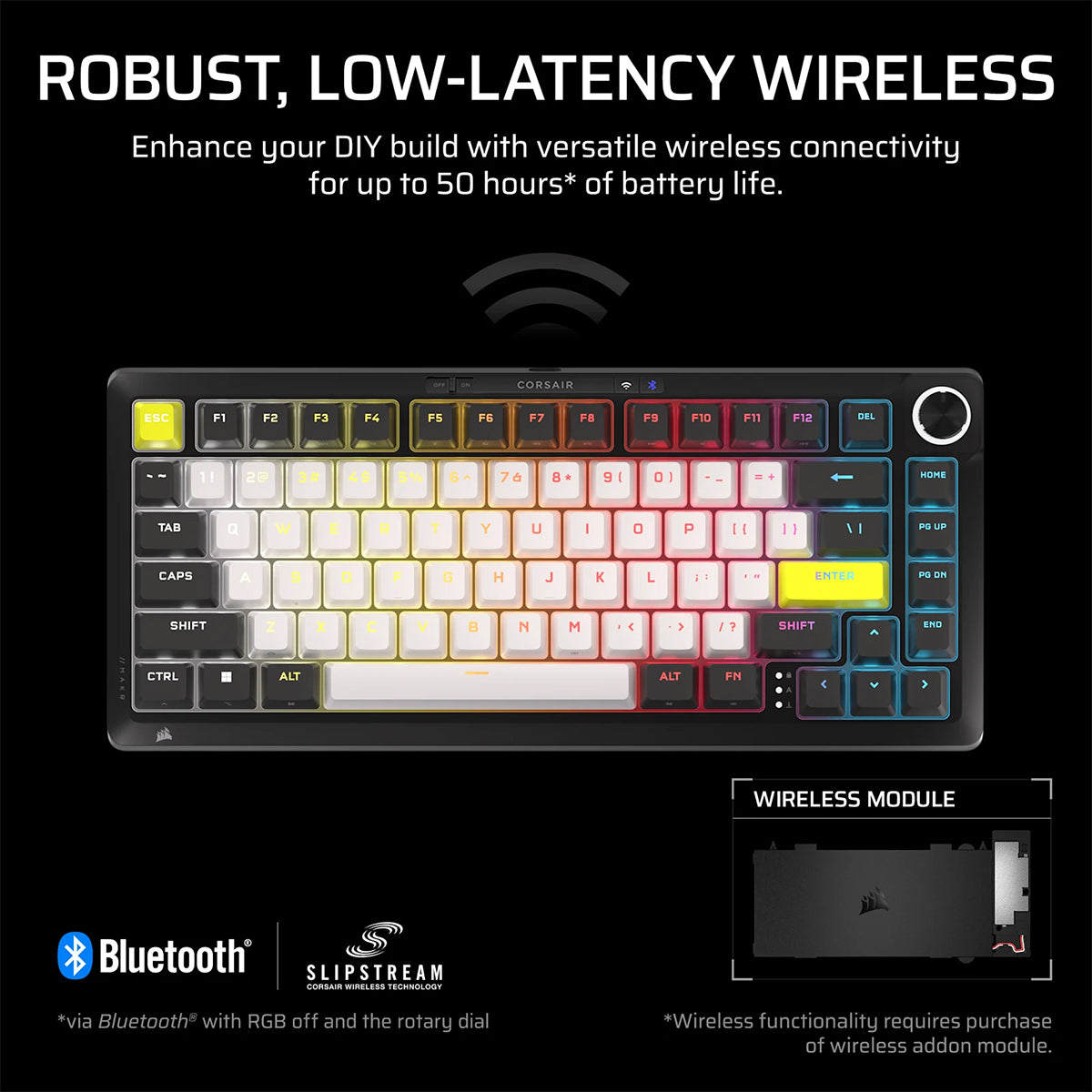 Corsair MAKR Pro 75 Hall Effect DIY Keyboard (Black) (MGX V2 Switch) (CH-91CE21G-NA2)