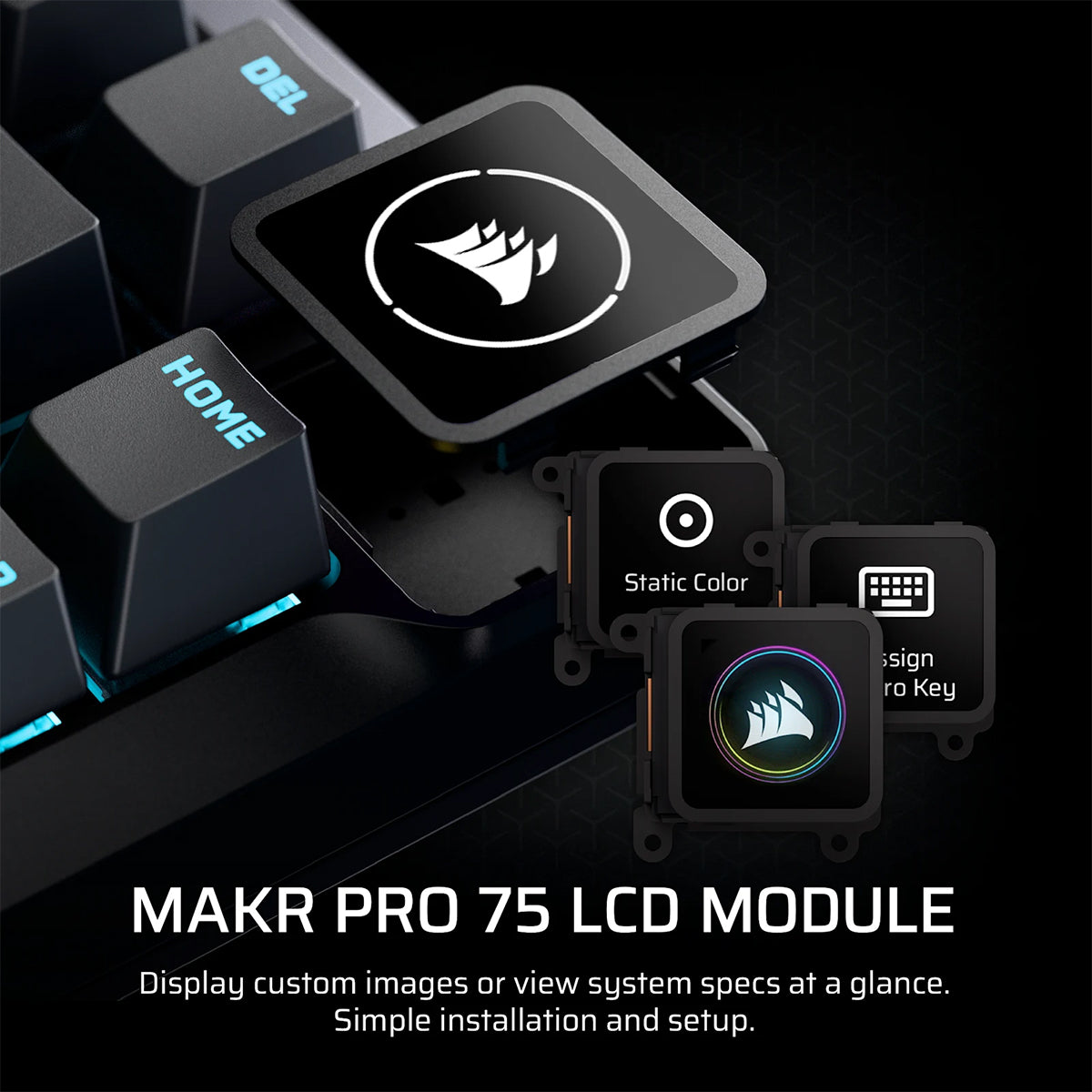 Corsair MAKR Pro 75 Hall Effect DIY Keyboard (Black) (MGX V2 Switch) (CH-91CE21G-NA2)