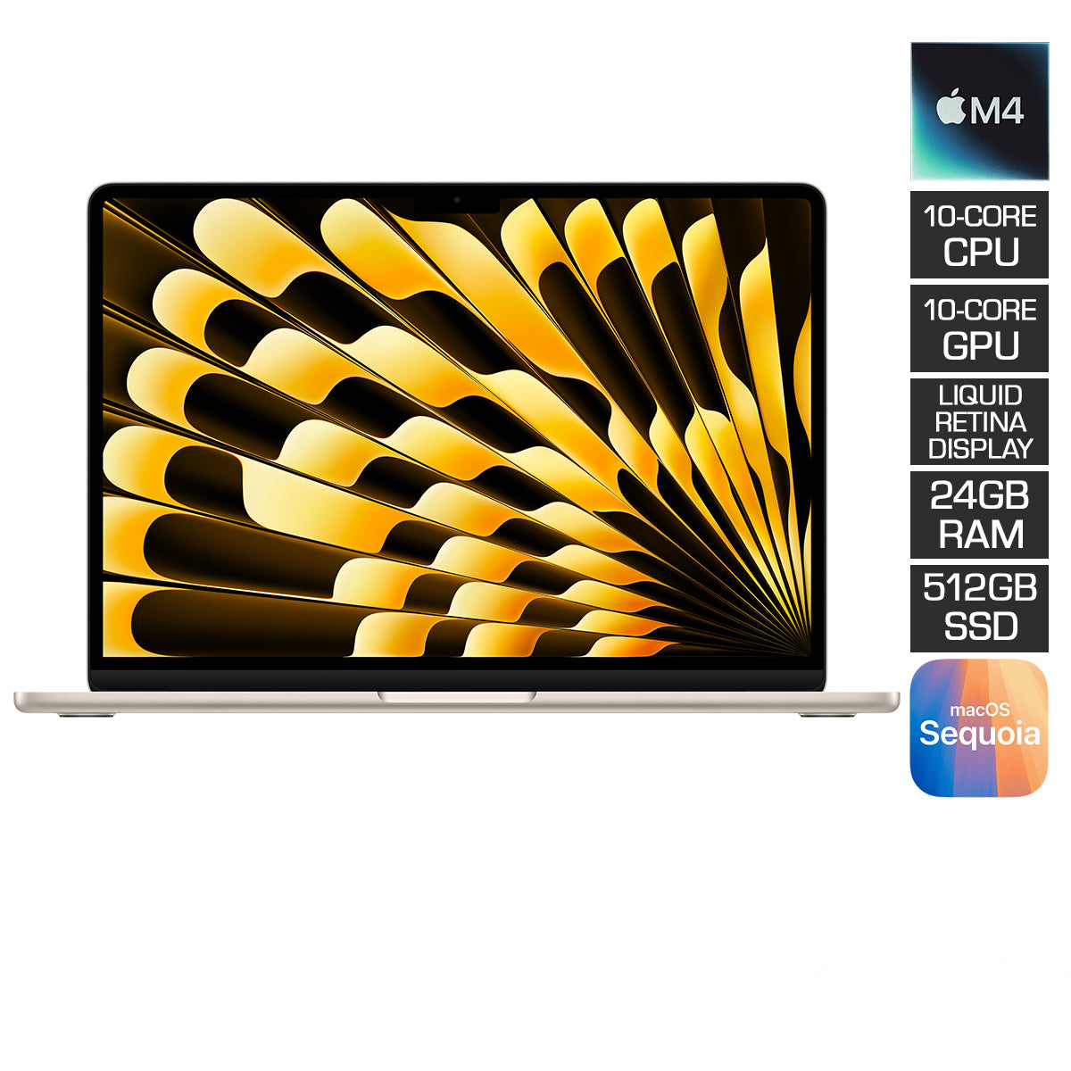 MacBook Air 13" 24GB+512GB M4 Chip with 10-Core CPU & 10-Core GPU