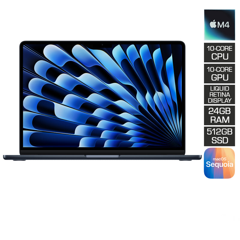 MacBook Air 13" 24GB+512GB M4 Chip with 10-Core CPU & 10-Core GPU