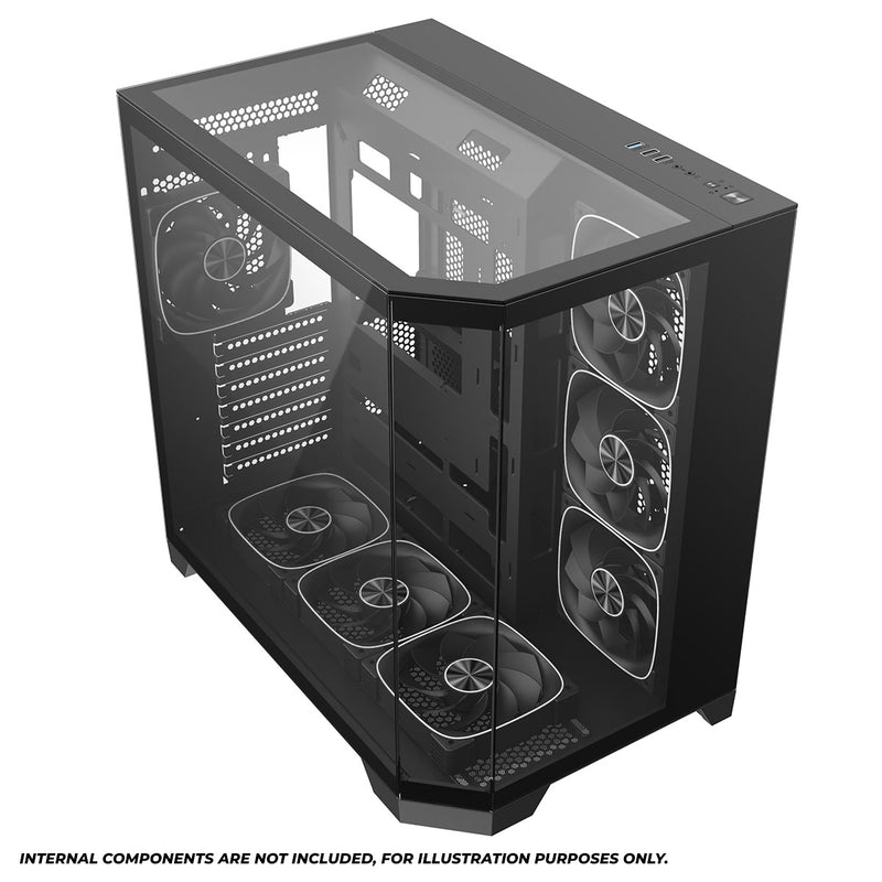 Coolman Zentra Luxe ATX Vision PC Case (Black, White)
