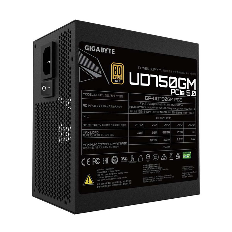 Gigabyte GP-UD750GM-PG5 750W 80+ Gold PCIE GEN 5.0 ATX 3.0 Modular Power Supply