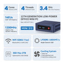 Beelink Mini S12-LP Intel N95 Processor 12GB RAM 480GB SSD Mini PC