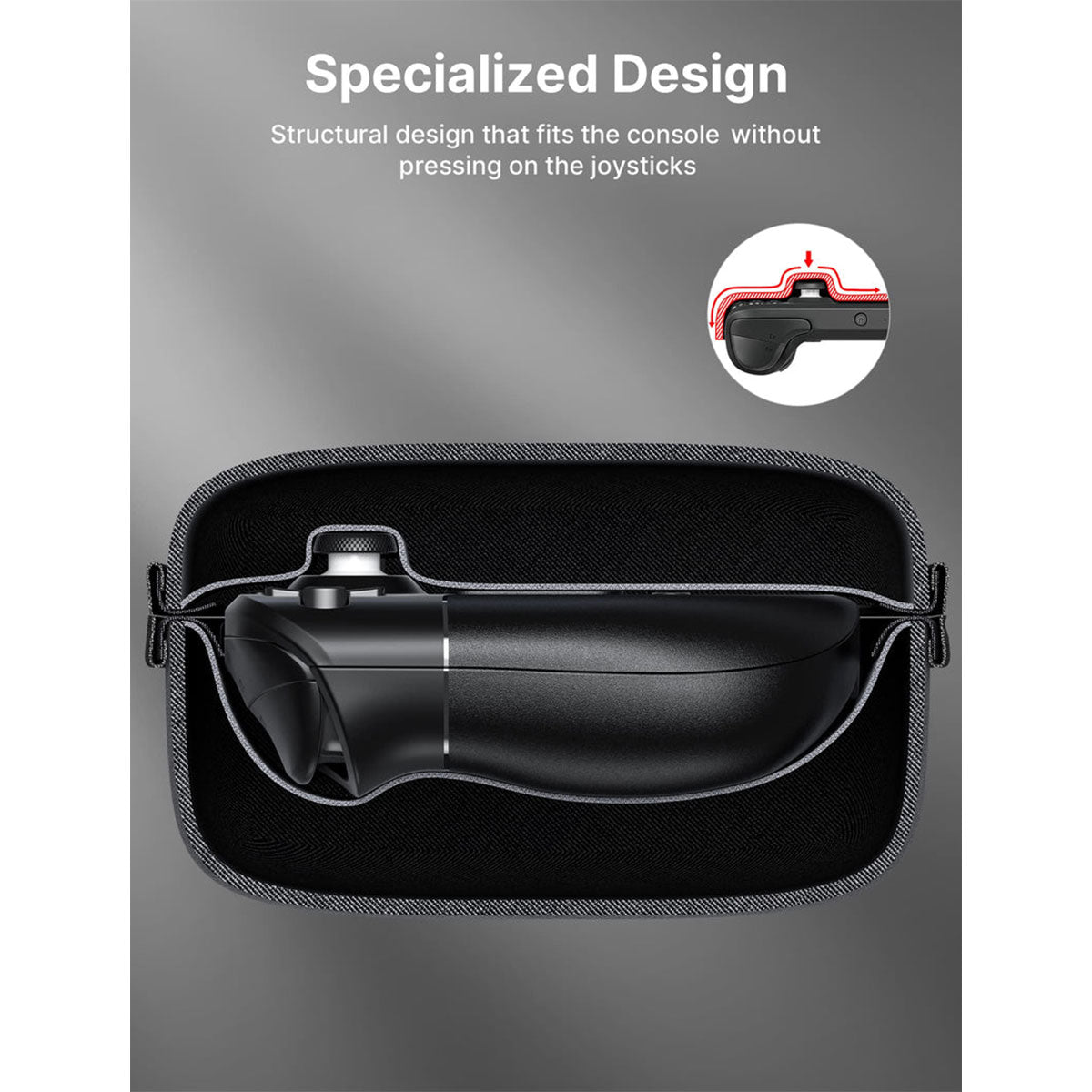 JSAUX Protective Carrying Case for Steam Deck/ Steam Deck OLED/ ROG Ally/ ROG Ally X/ Playstation Portal (Grey) (BG0106X)