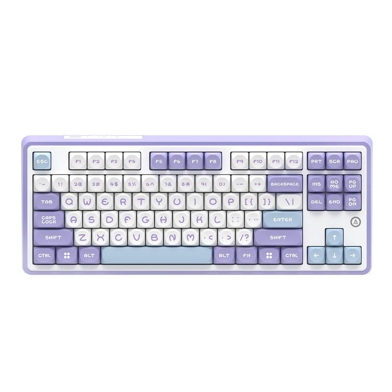 Ajazz AK870 RGB Tri-Mode 87-Keys TKL Gasket-mounted Hot Swappable Mechanical Keyboard (Purple/White/Blue) (Maillard Switch)