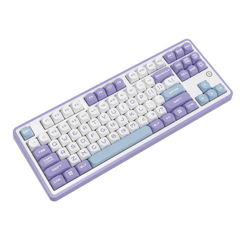 Ajazz AK870 RGB Tri-Mode 87-Keys TKL Gasket-mounted Hot Swappable Mechanical Keyboard (Purple/White/Blue) (Maillard Switch)