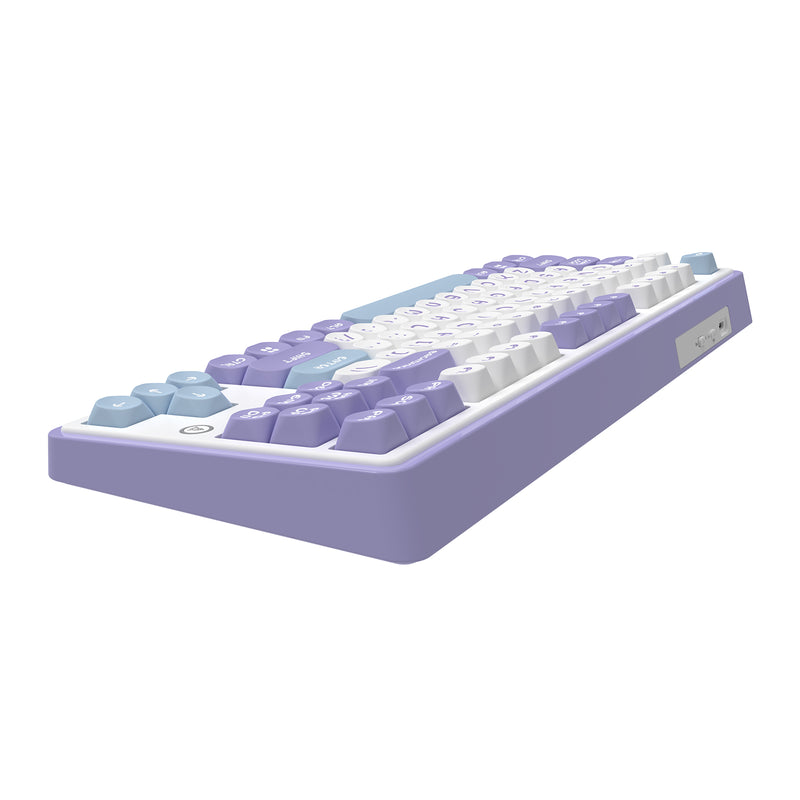 Ajazz AK870 RGB Tri-Mode 87-Keys TKL Gasket-mounted Hot Swappable Mechanical Keyboard (Purple/White/Blue) (Maillard Switch)