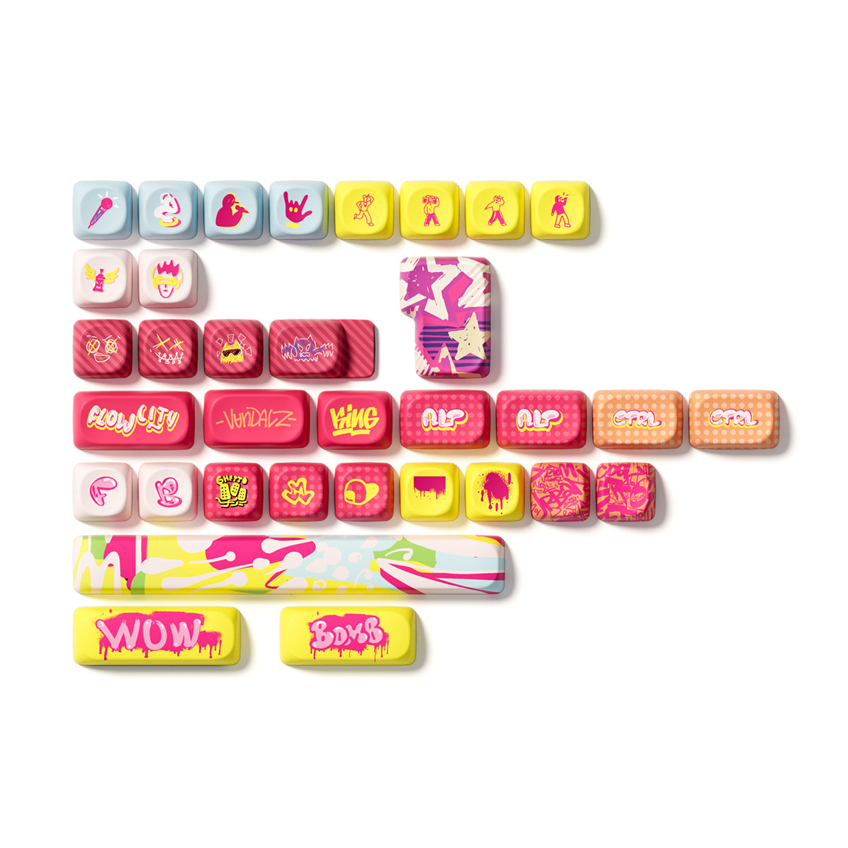 Akko Rainbow Candy Keycap Set MOA Profile 140 Keys