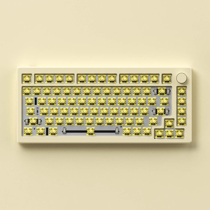 Akko MOD 007B HE DIY Kit with Chocolate ASA Keycap Set 178-Key Cream White (Akko Cream Yellow Magnetic Switch)