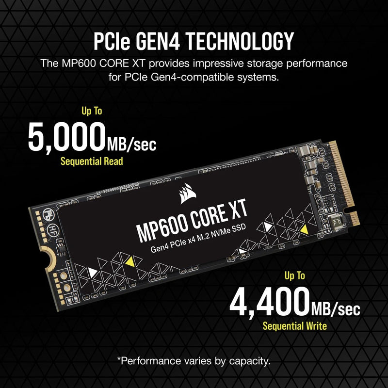 Corsair MP600 Core XT 1TB PCIe Gen4 x4 NVMe 1.4 M.2 SSD (CSSD-F1000GBMP600CXTR2)