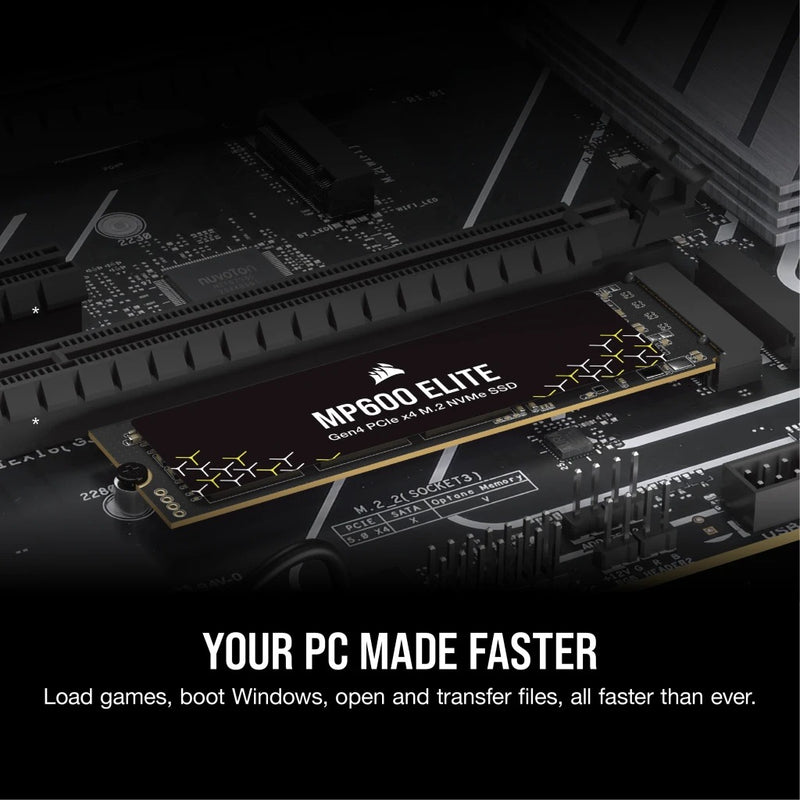 Corsair MP600 Elite 1TB PCIe Gen4 x4 NVMe 1.4 M.2 SSD (CSSD-F1000GBMP600ENH)