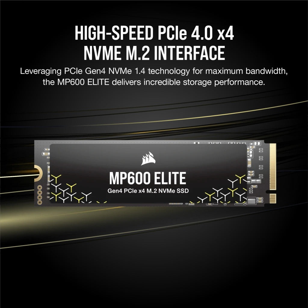 Corsair MP600 Elite 1TB PCIe Gen4 x4 NVMe 1.4 M.2 SSD (CSSD-F1000GBMP600ENH)
