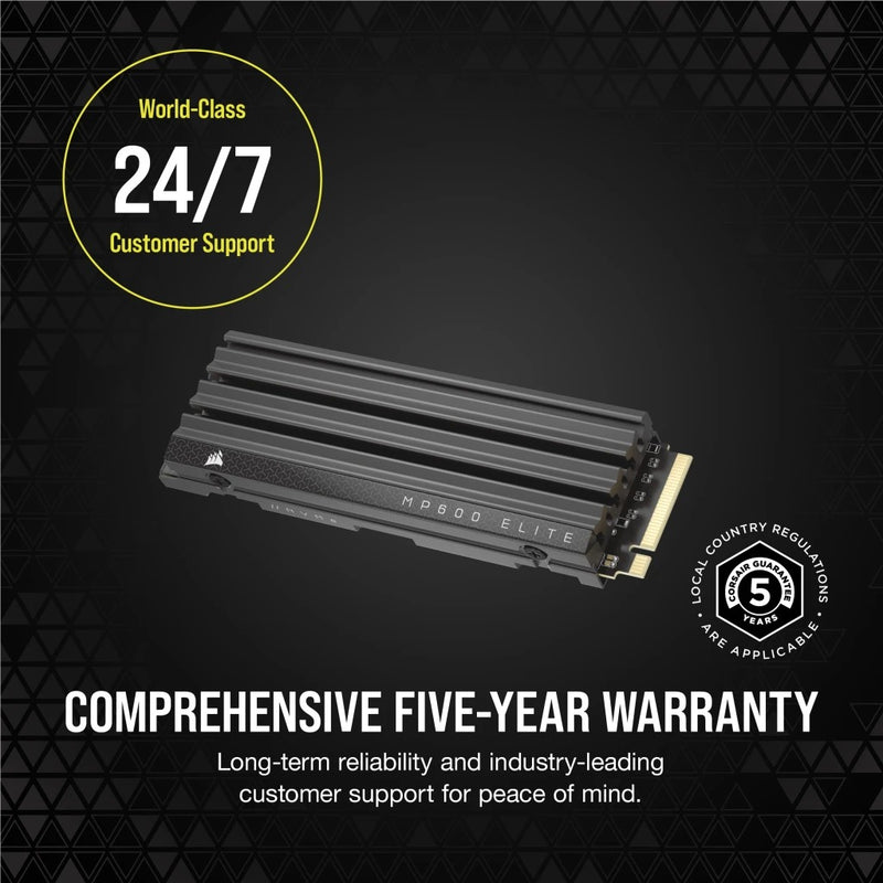 Corsair MP600 Elite 1TB PCIe 4.0 Gen4 x4 NVME M.2 SSD With Heatsink (CSSD-F1000GBMP600EHS)