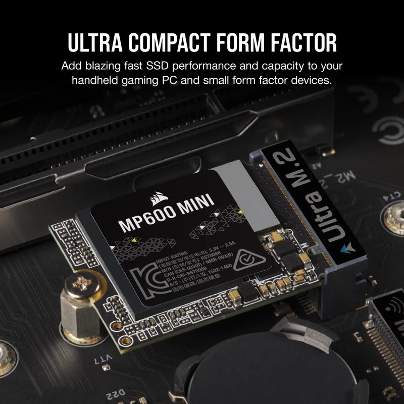 Corsair MP600 Mini 2TB PCIe Gen4 x4 NVMe M.2 2230 SSD (CSSD-F2000GBMP600MNR2)