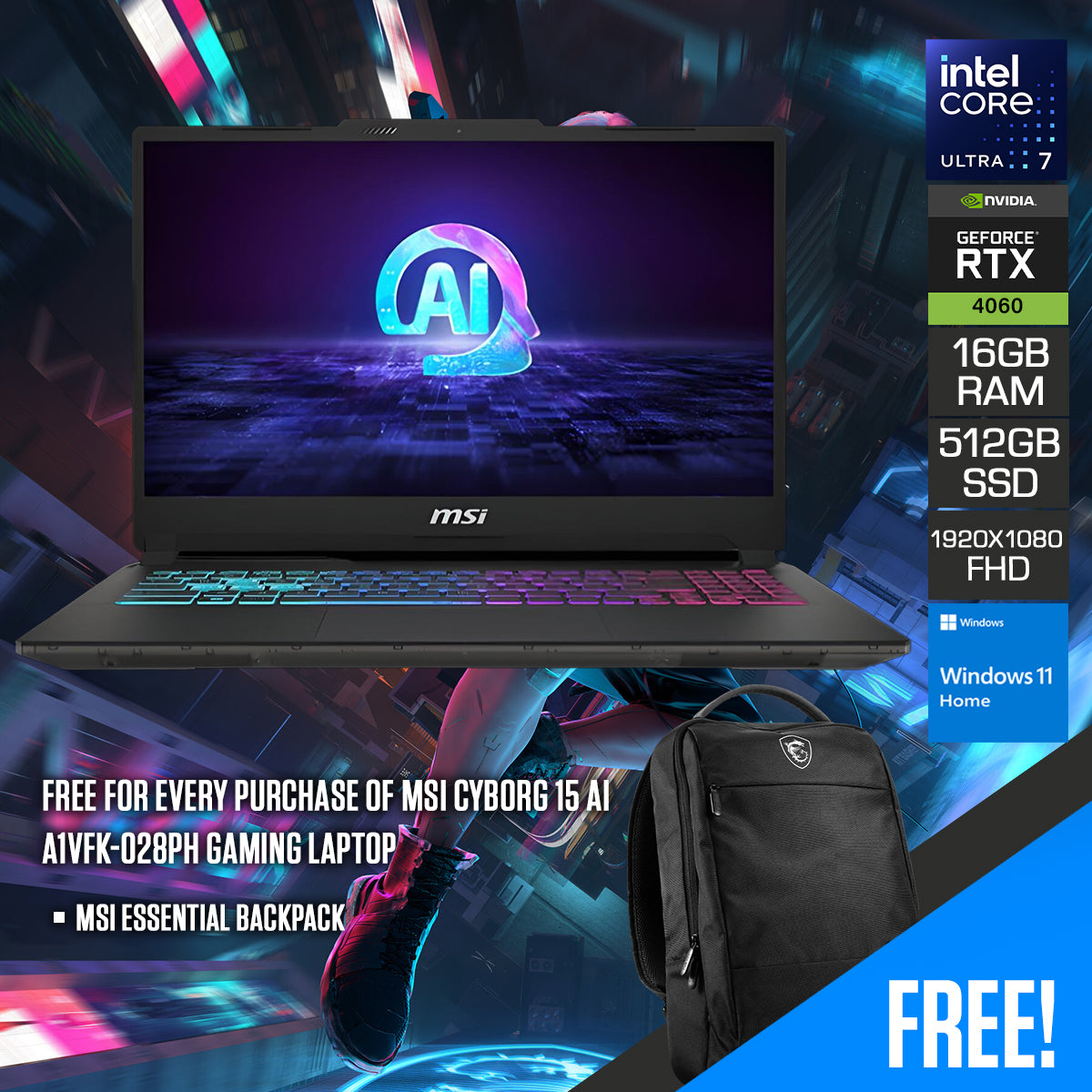 MSI Cyborg 15 AI A1VFK-028PH Gaming Laptop
